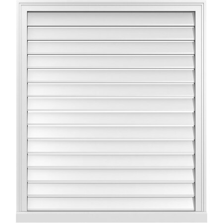 Ekena Millwork Vertical Surface Mount PVC Gable Vent: Functional, w/ 2"W x 2"P Brickmould Sill Frame, 36"W x 42"H GVPVE36X4203SF